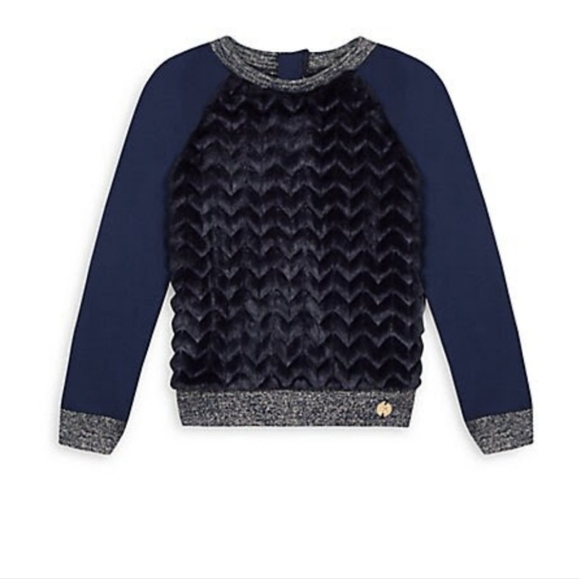 Lily Gaufrette faux fur sweater in size 5 - Picture 1 of 6